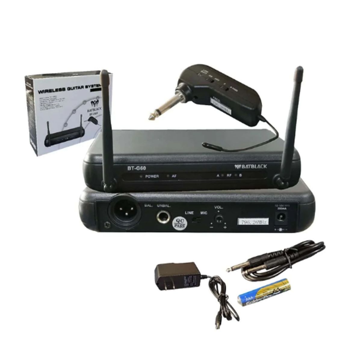 BATBLACK - Micrófono Profesional para Guitarra UHF BT-G60 BATBLACK