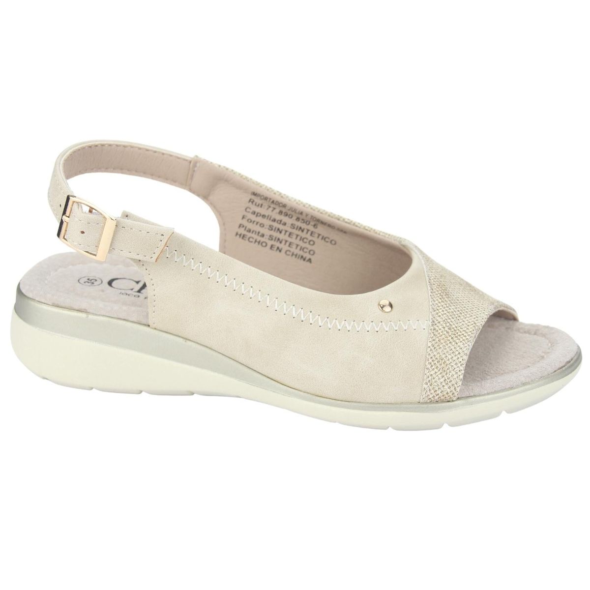 CHALADA - Sandalia Mujer Beige Casual Chalada Floro-5