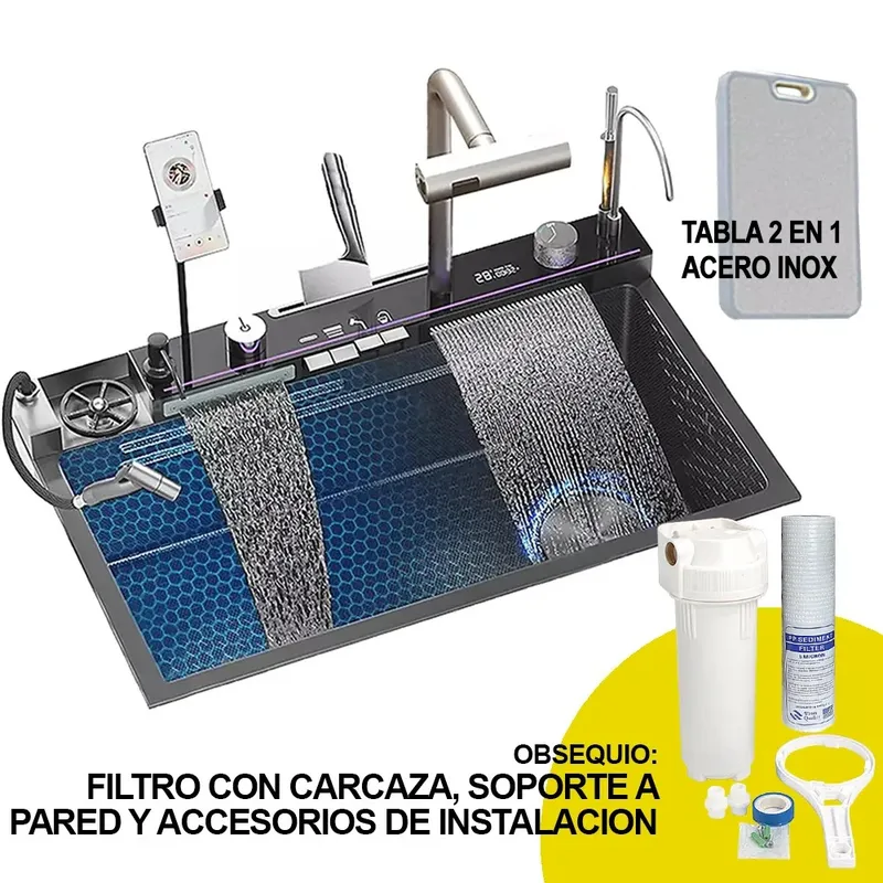 FRITECSA - Lavadero Multifuncional Smart De 10 Funciones y Filtro con Carcaza