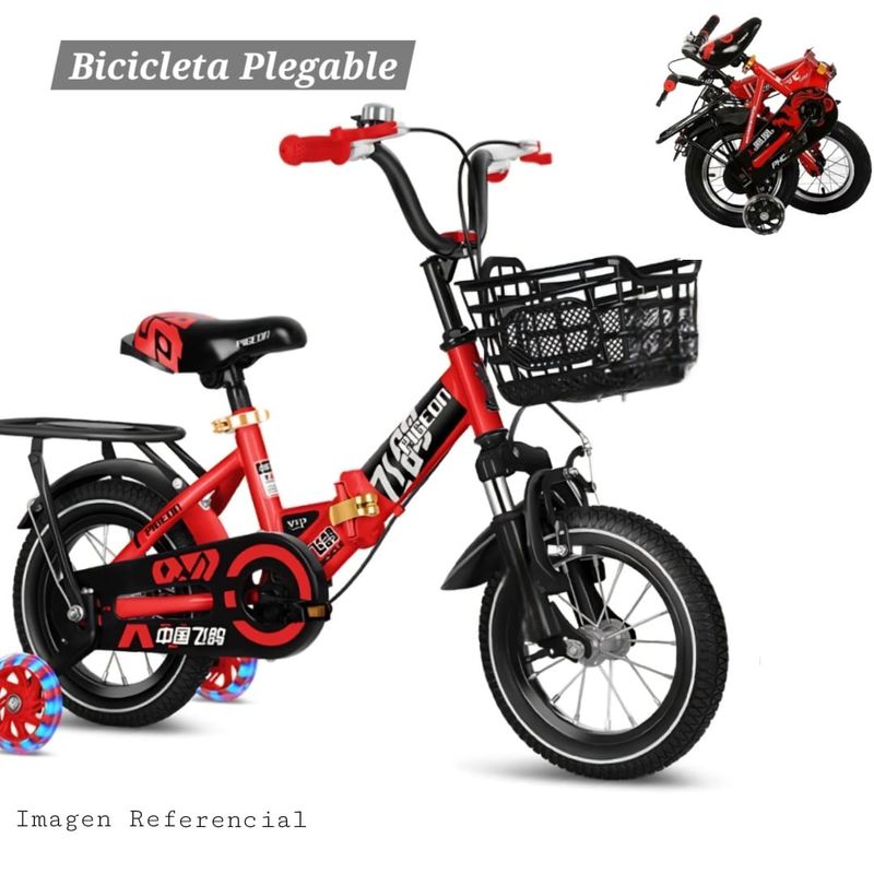 BABY - Bicicleta Infantil Plegable Aro 12 Red