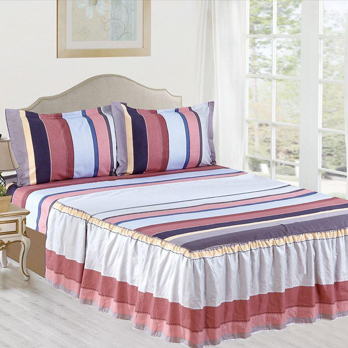 CASATEX - JUEGO DE SÁBANA CON BLONDA CASATEX DE 1.5 PLAZAS