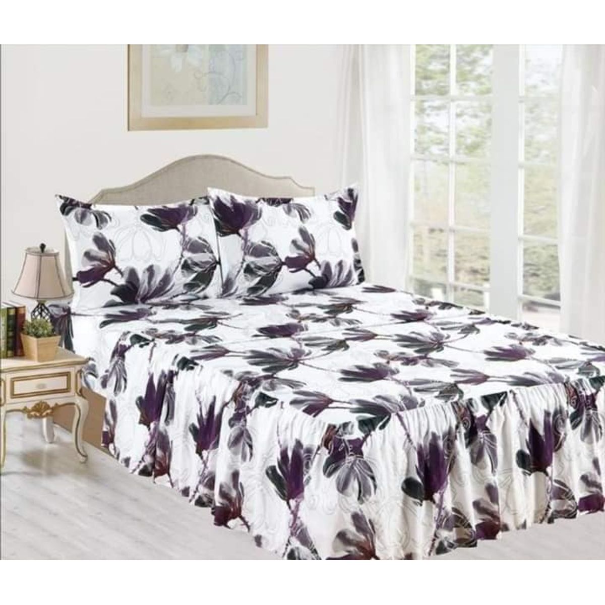 CASATEX - JUEGO DE SÁBANA CON BLONDA CASATEX DE 1.5 PLAZAS