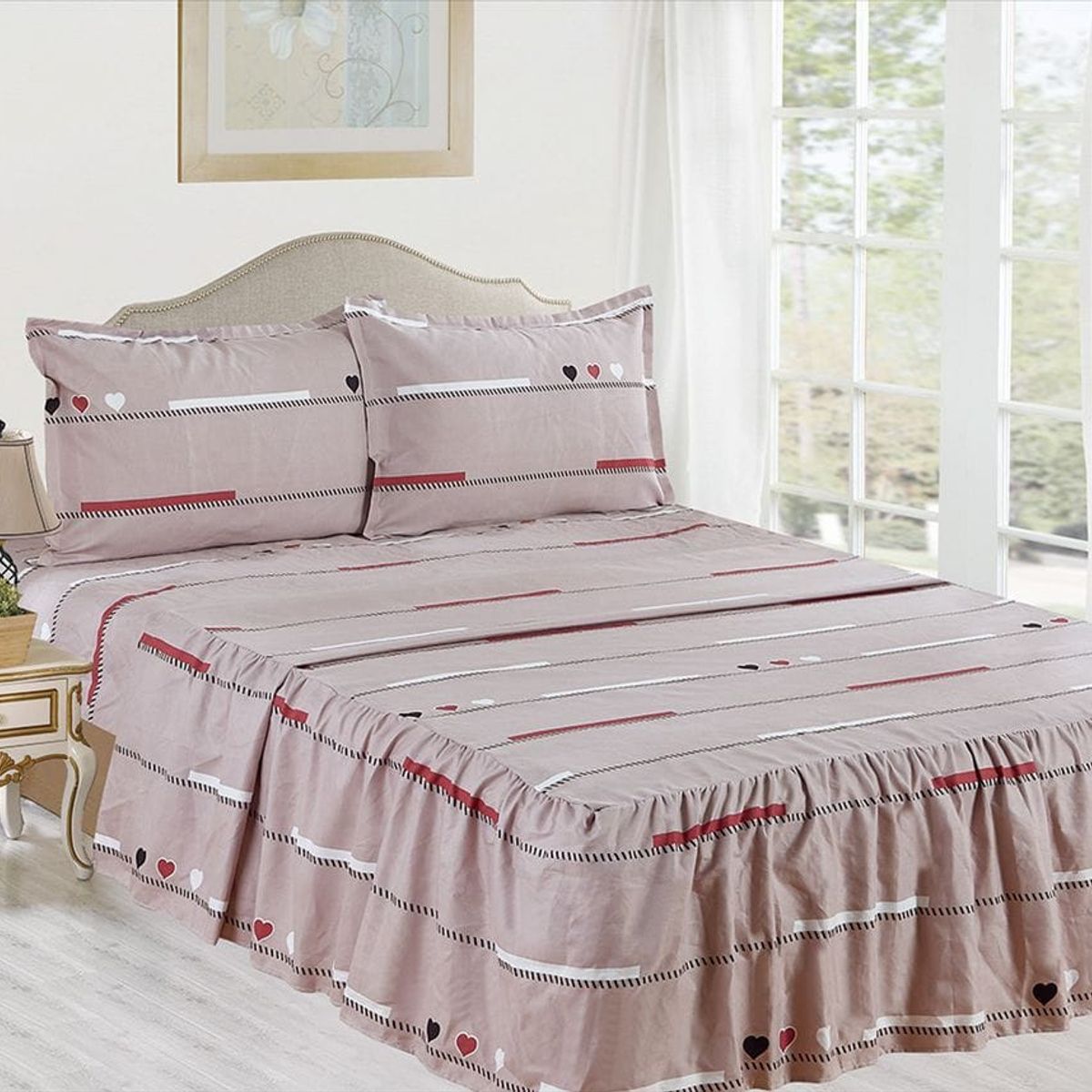 CASATEX - JUEGO DE SÁBANA CON BLONDA CASATEX DE 1.5 PLAZAS