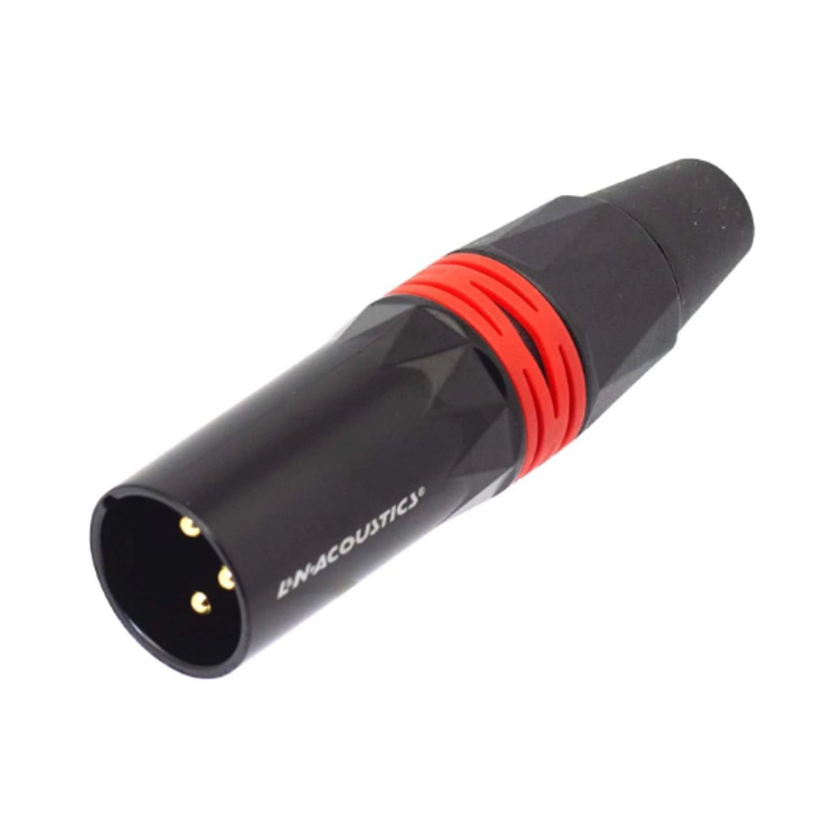GENERICO - Plug Canon XLR 3 Pines Negro Anillo Rojo LN-1137BG-RD L&N-ACOUSTICS