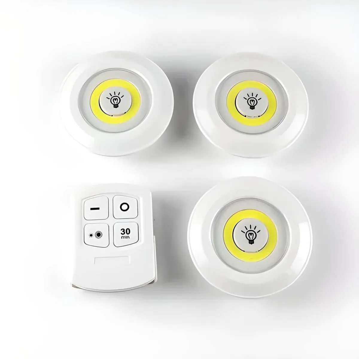 GENERICO - SET 3 LUCES LÁMPARAS LED CONTROL REMOTO INALÁMBRICO A PILAS PORTÁTIL