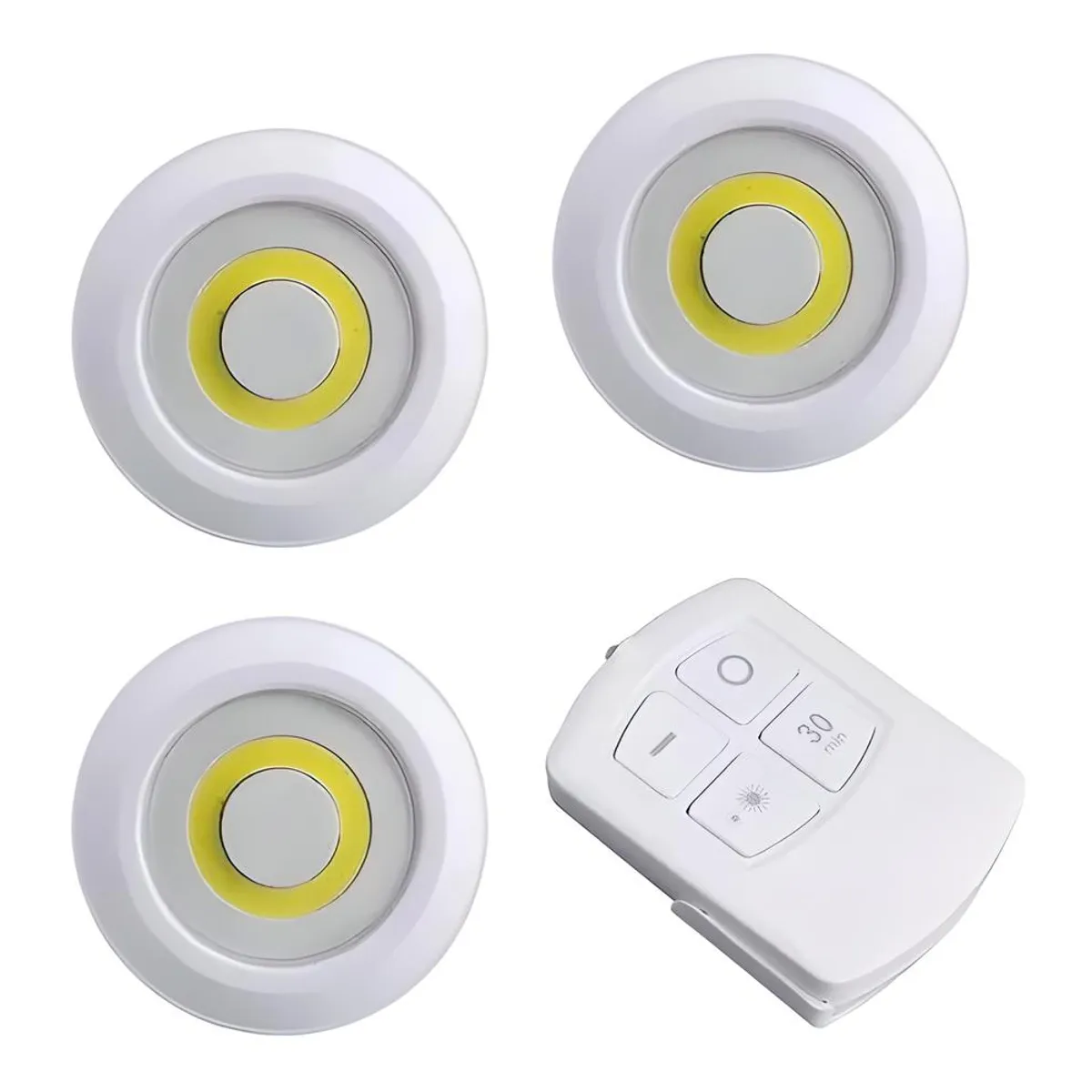GENERICO - SET 3 LUCES LÁMPARAS LED CONTROL REMOTO INALÁMBRICO A PILAS PORTÁTIL