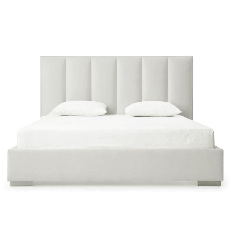 GENERICO - Cama Tapizada Listón Dalia Ivory 2 Plazas