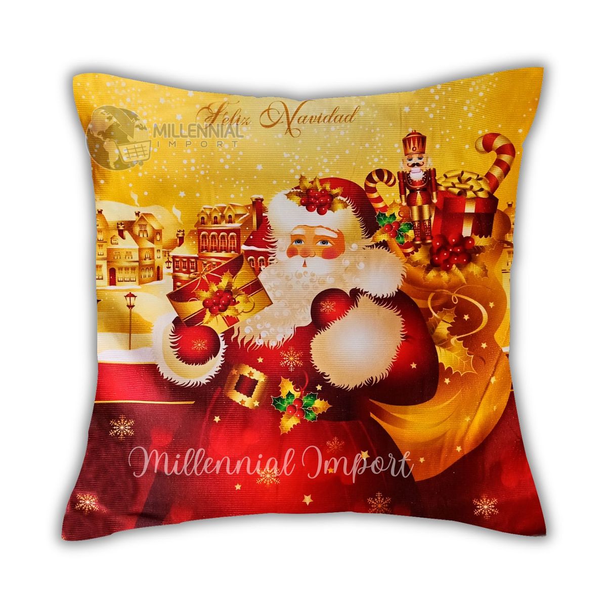 GENERICO - Set de 02 Fundas de cojín Navideñas de 45 x 45cm diseño ambas caras