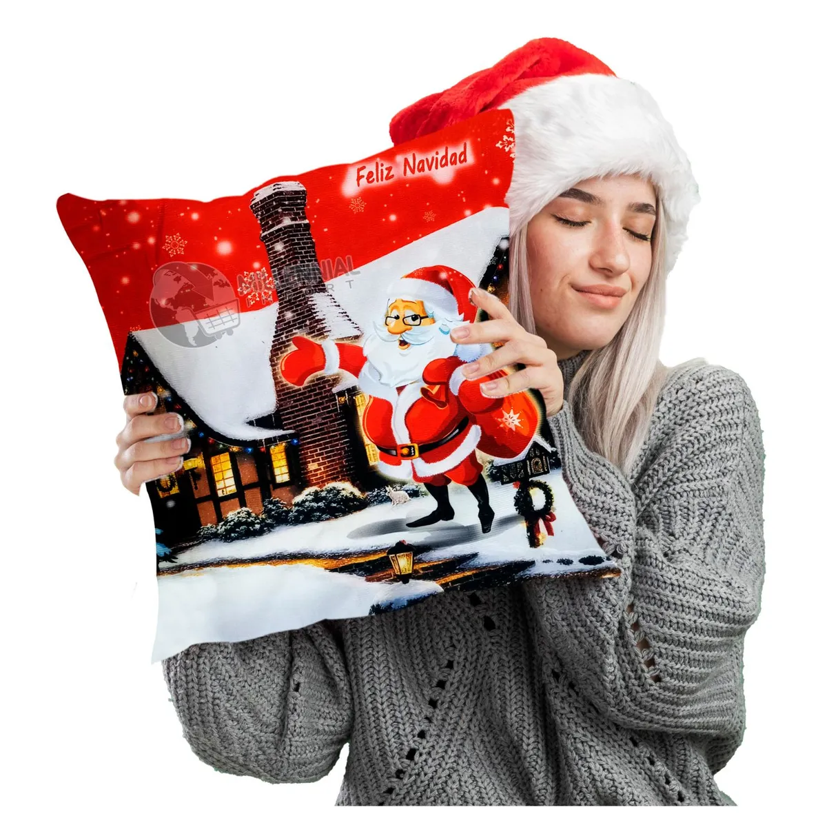 GENERICO - Set de 03 Fundas de Cojín Navideñas de 45x45cm