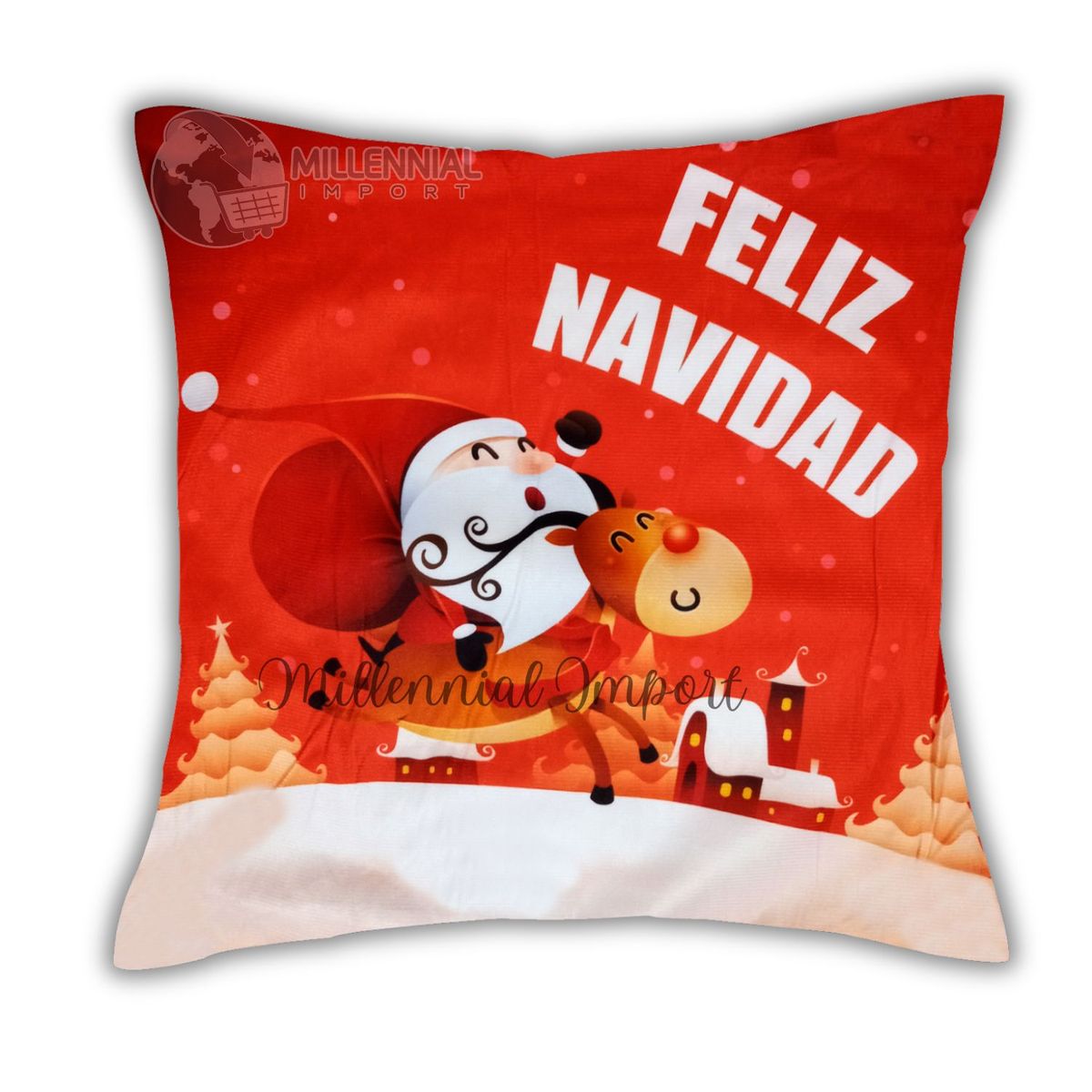 GENERICO - Fundas de Navidad para Cojines de 45x45cm Diseño ambas caras x 3unid