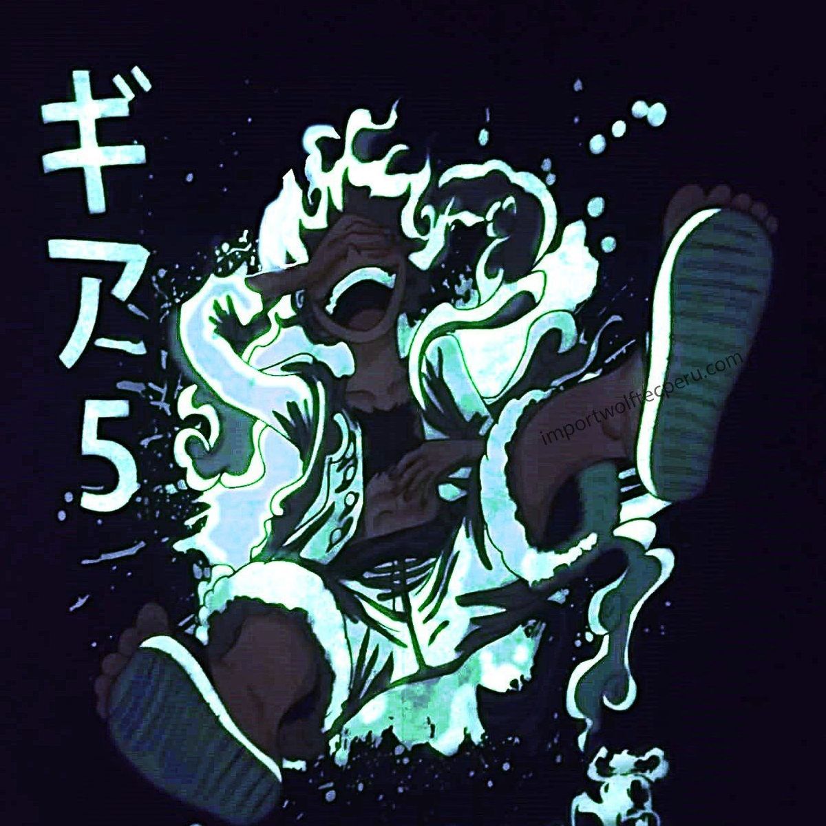 NACIONAL - polo oversize luminoso anime one piece - Luffy Gear 5 edicion especial