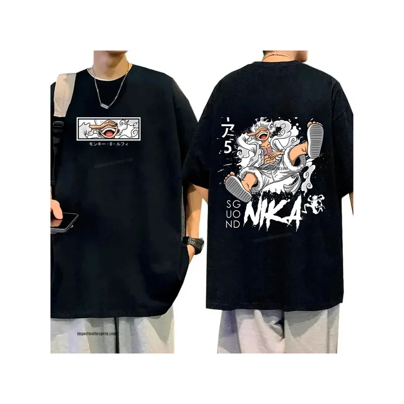 NACIONAL - polo oversize luminoso anime one piece - Luffy Gear 5 edicion especial