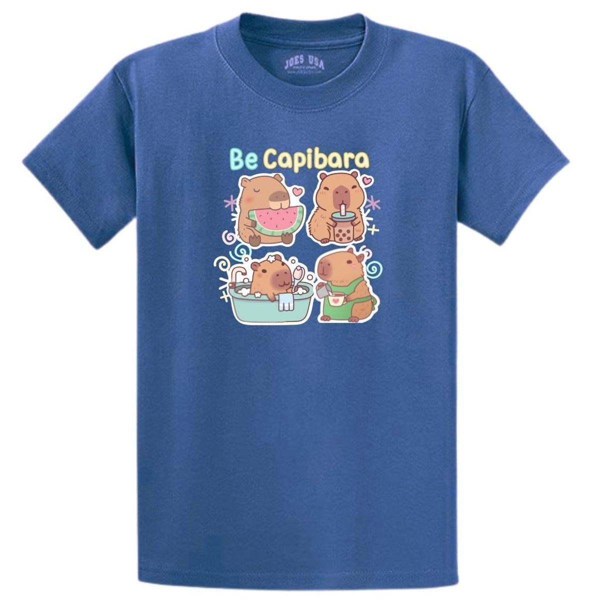 GENERICO - Polos Capibara Algodon Azul Peluche - Talla 4 hasta XL