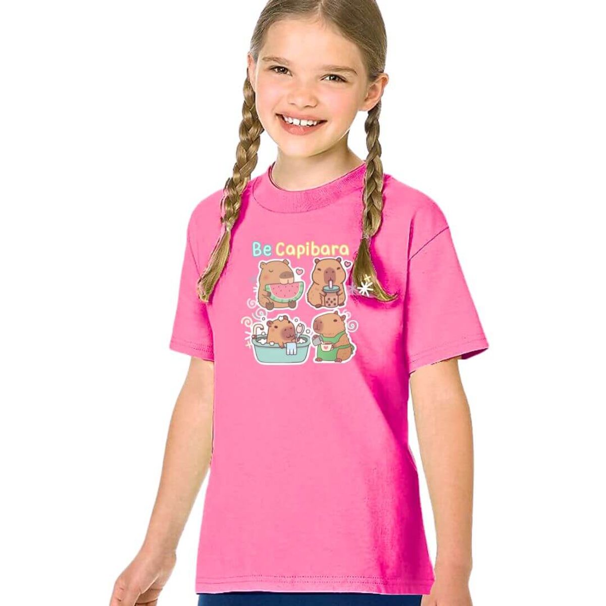 GENERICO - Polos Capibara Algodon Fucsia Peluche - Talla 4 hasta XL