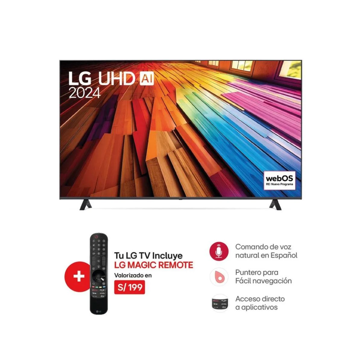 LG - Televisor 75 LG Uhd 4k Thinq Ai 75UT8050PSB 2024