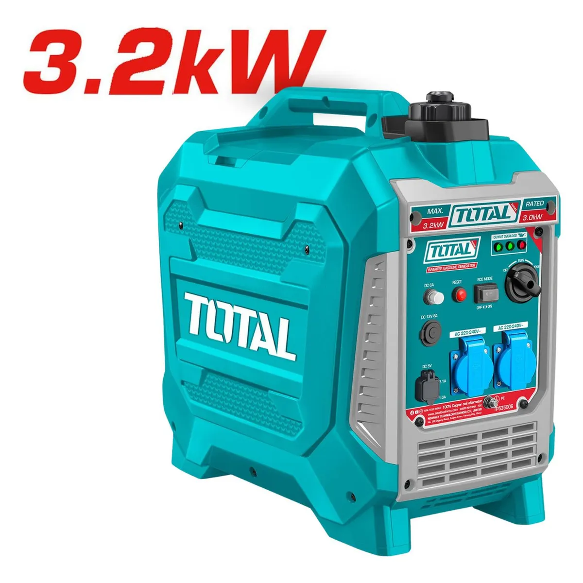 TOTAL TOOLS - Generador gasolinero silencioso encapsulado 3200w Total