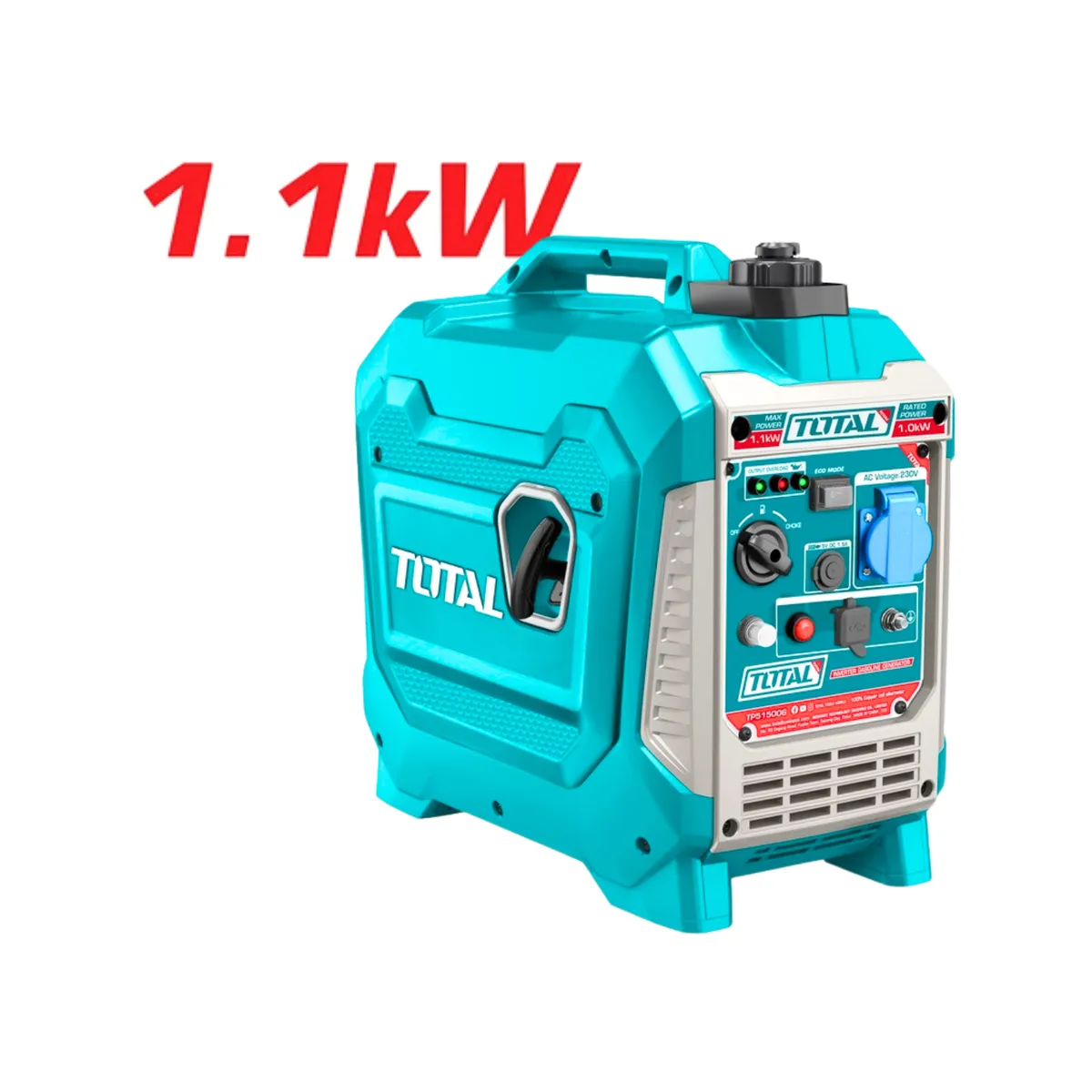 TOTAL TOOLS - Generador gasolinero silencioso encapsulado 1100w Total