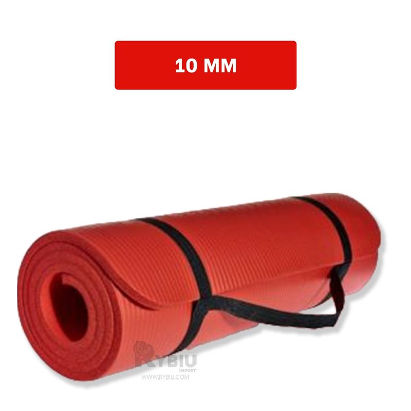 GENERICO - Alfombra de Yoga 10mm Rojo Y+Regalo Ligas para Peinar