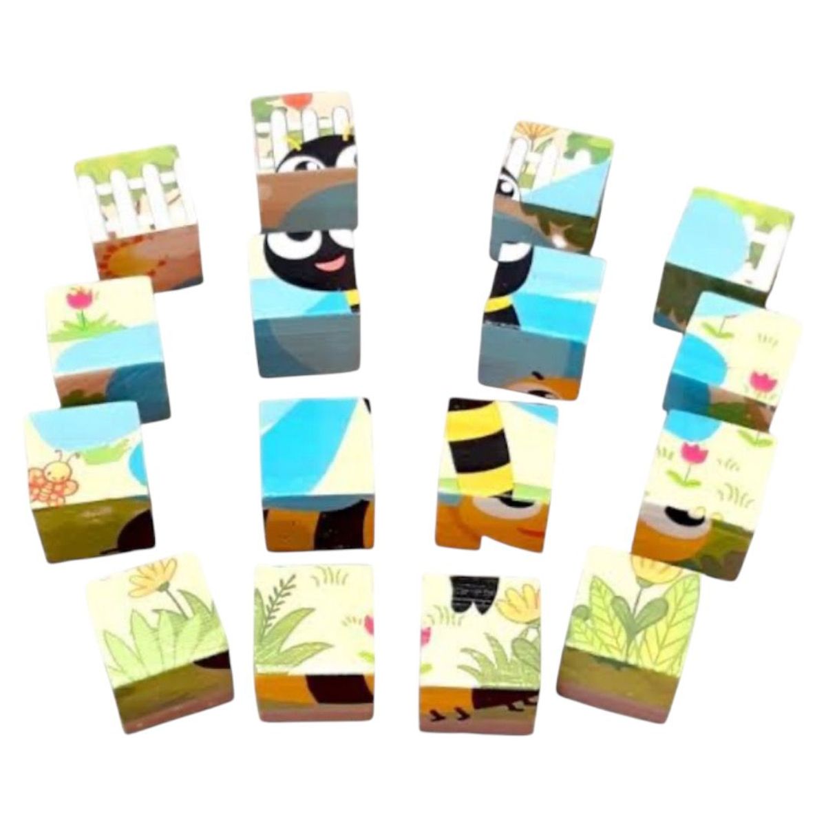 GENERICO - Rompecabezas de Madera de Animales del Jardin Bichitos