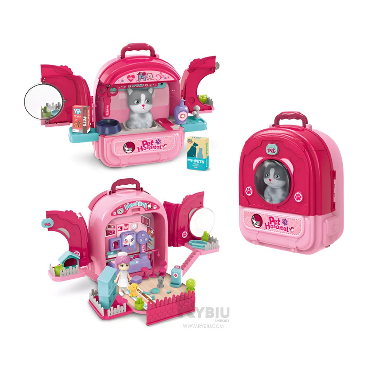 GENERICO - Kit Portatil Vet Color Rosado Y+Post-it Adhesivos