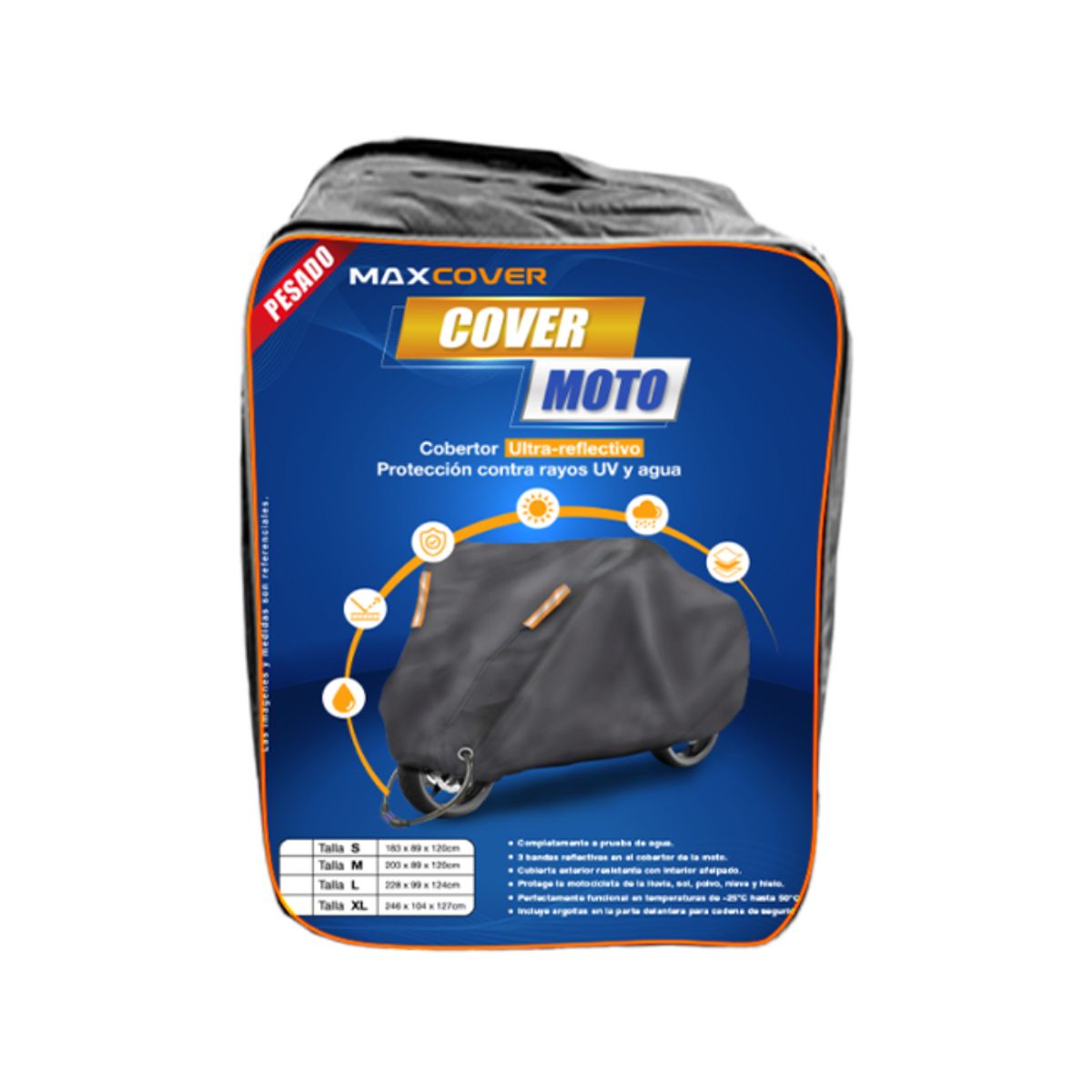 GENERICO - Cobertor para Moto Pesado Impermeable  MAXCOVER - Talla XL