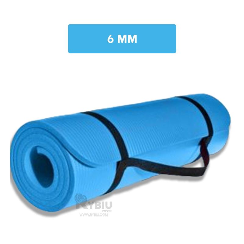 GENERICO - Alfomba Versatil de Yoga 6mm Celeste Y+Ligas de Regalo