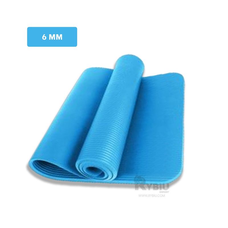 GENERICO - Alfombra de Yoga 6mm Celeste Y+Regalo Ligas para Peinar