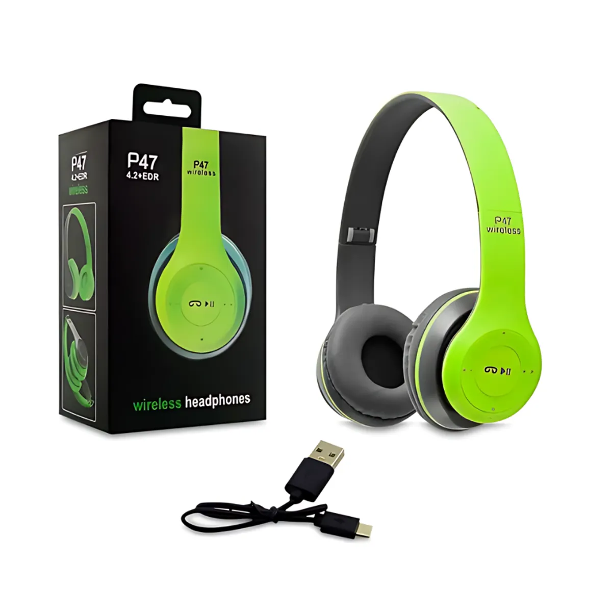 DIADEMA - Audífonos Diadema Bluetooth P47 con MIcroSD Manoslibres