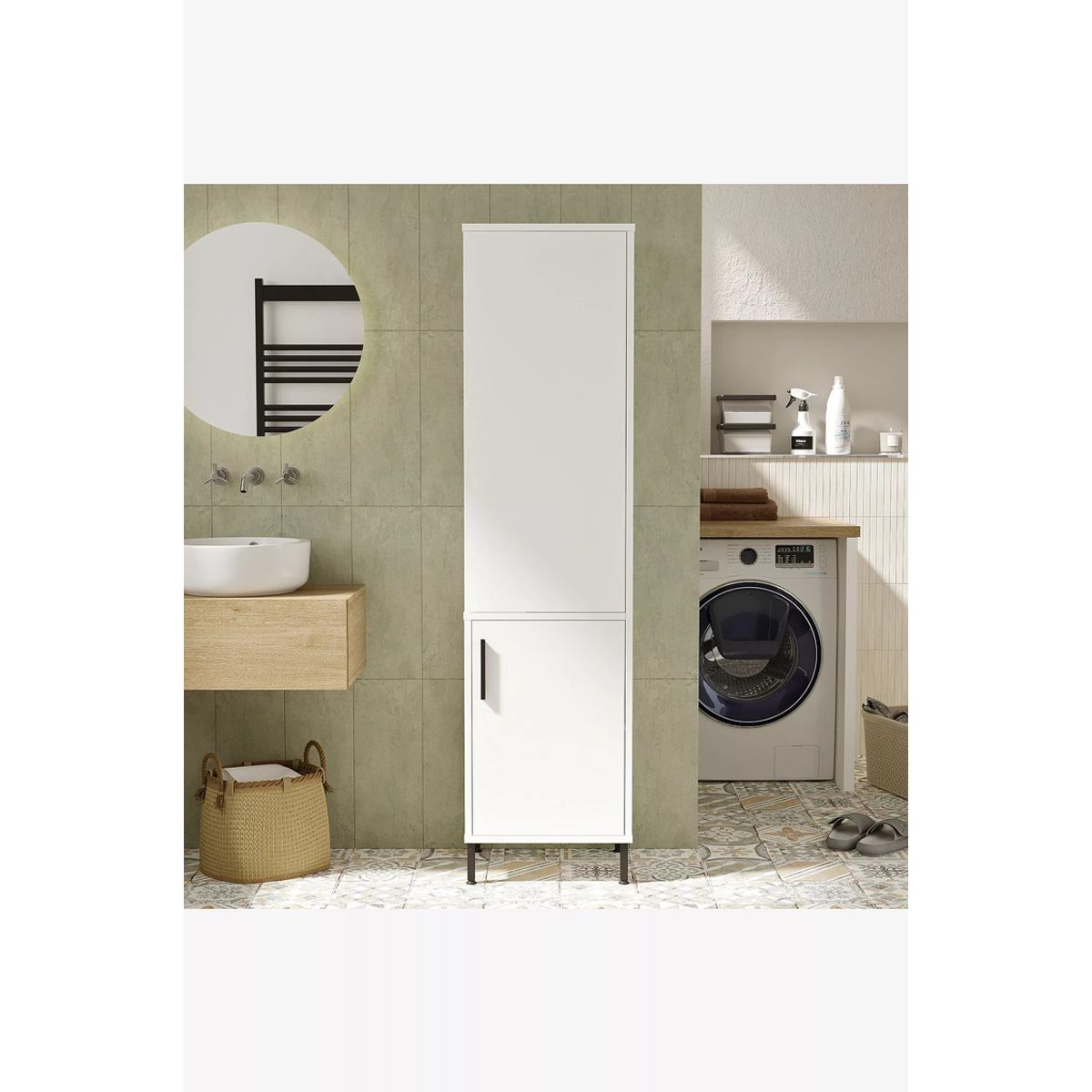 TU MESITA - Mueble para Baño Moderno 2 puertas Félix color Blanco TU MESITA