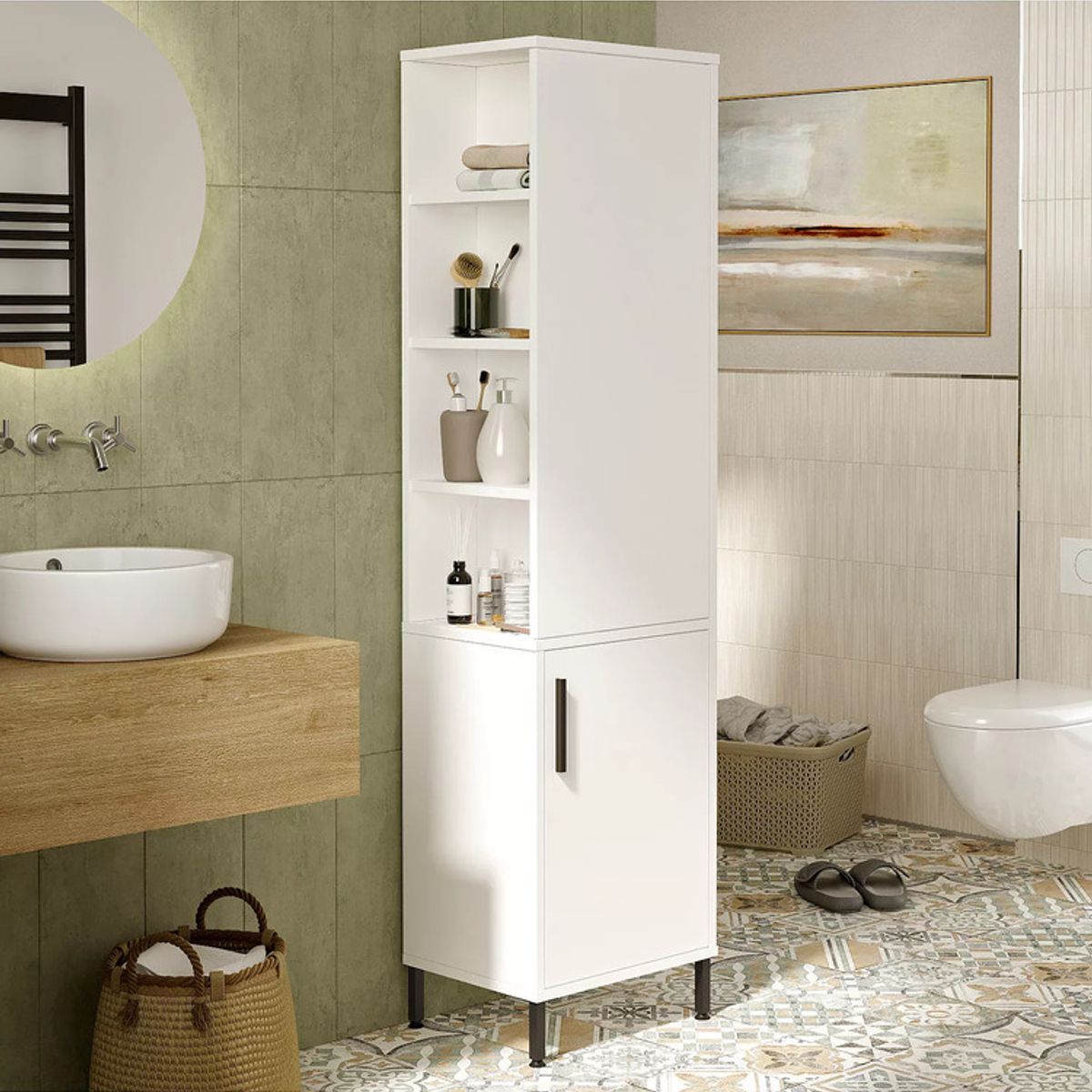 TU MESITA - Mueble para Baño Moderno 2 puertas Félix color Blanco TU MESITA