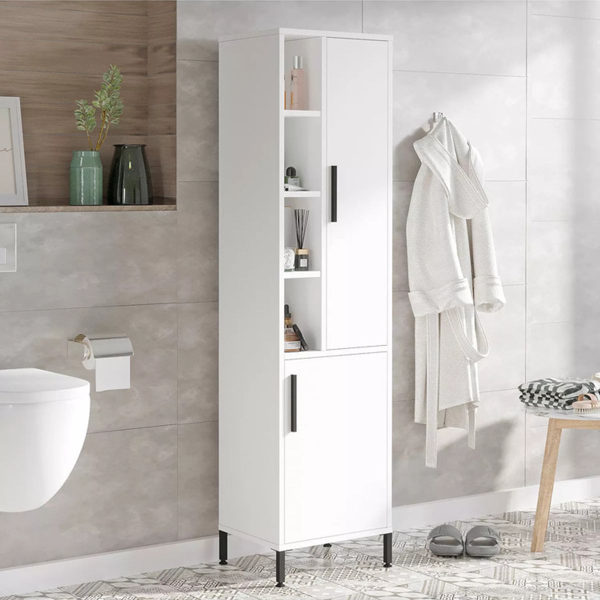 TU MESITA - Mueble para Baño Funcional 2 puertas Ferran color Blanco TU MESITA