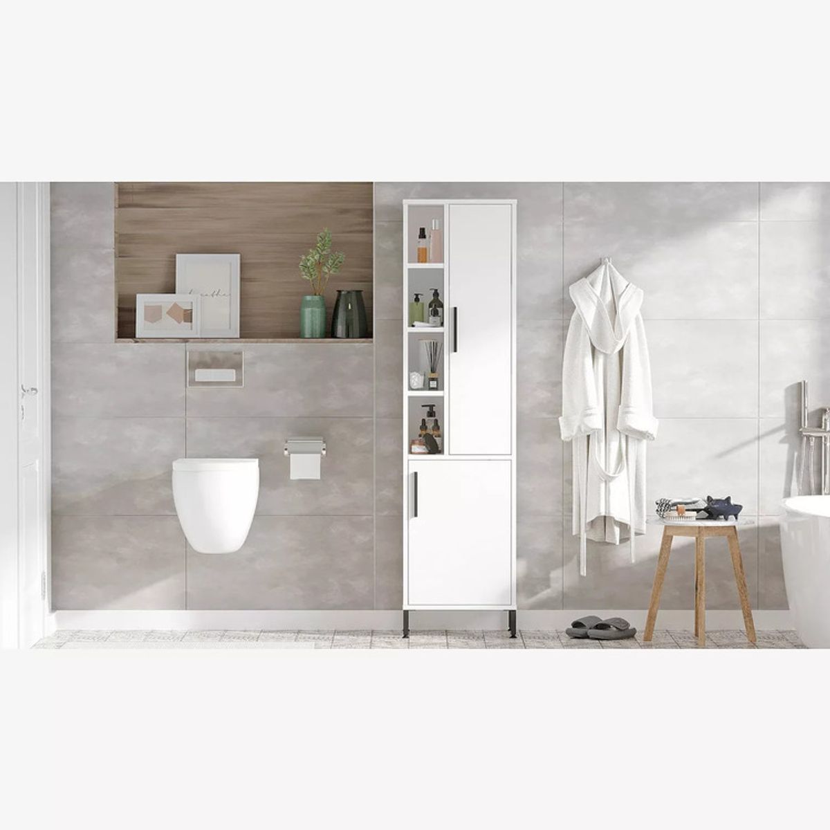 TU MESITA - Mueble para Baño Funcional 2 puertas Ferran color Blanco TU MESITA