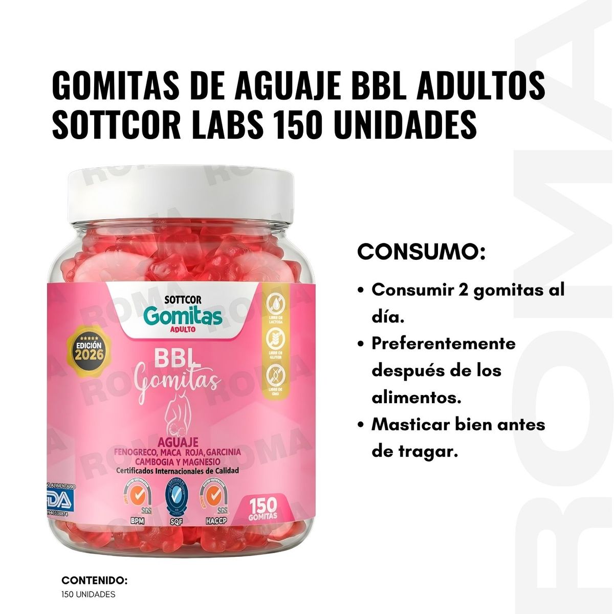 GENERICO - PACK 2 GOMITAS DE AGUAJE BBL 300 UND SOTTCOR LABS