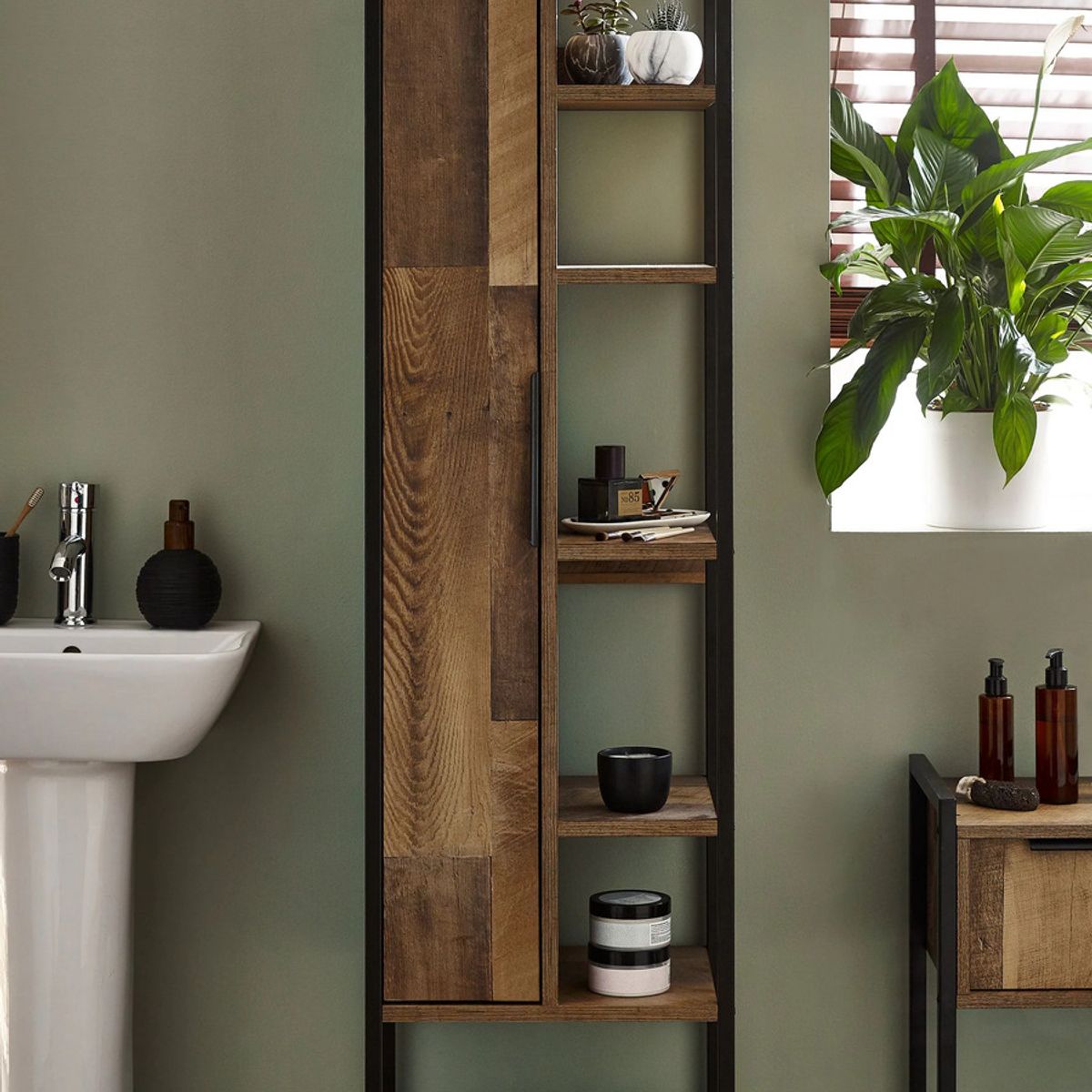 TU MESITA - Mueble de Baño Rústico Andrés color Marrón TU MESITA