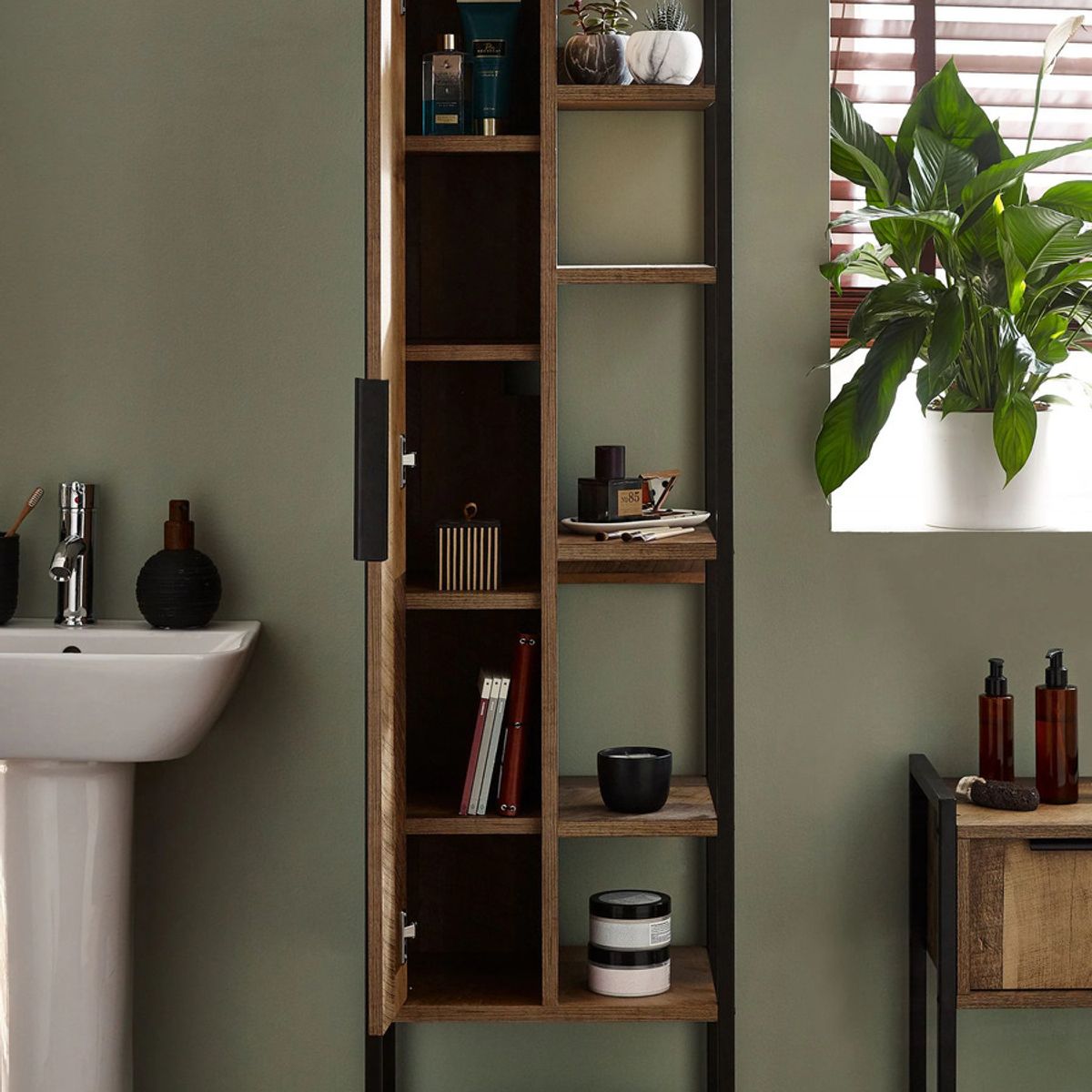 TU MESITA - Mueble de Baño Rústico Andrés color Marrón TU MESITA