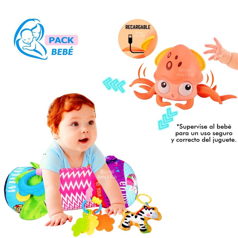 MEYING - Pack Niña -Rodillo para el Gateo y Pulpo Bailarín Recargable