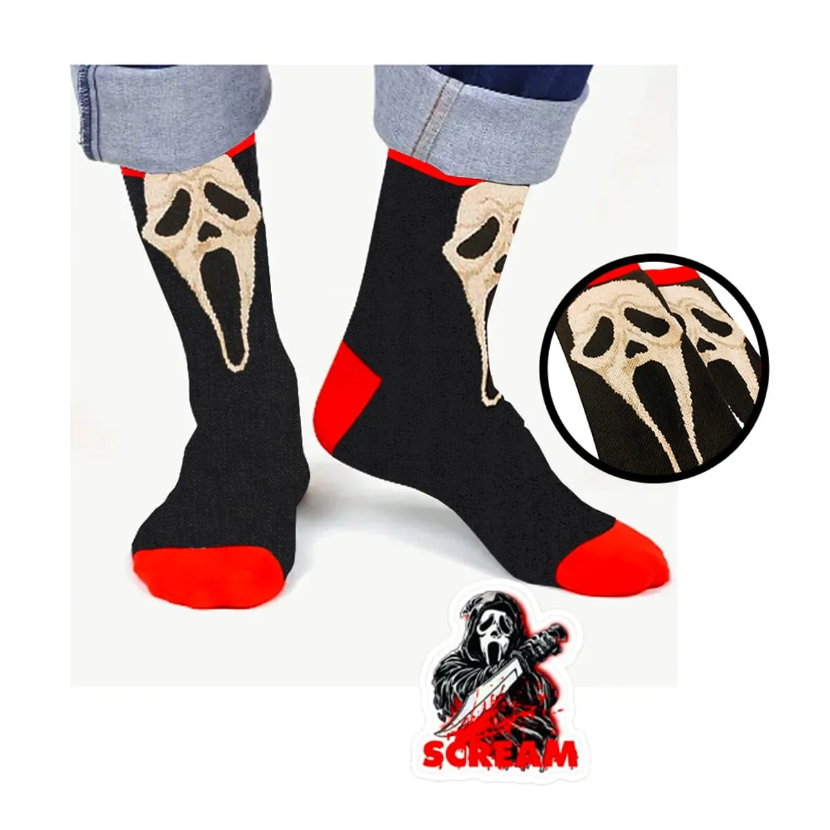 GENERICO - Medias Largas GENERICO Diseño Movie Scream Ghostface