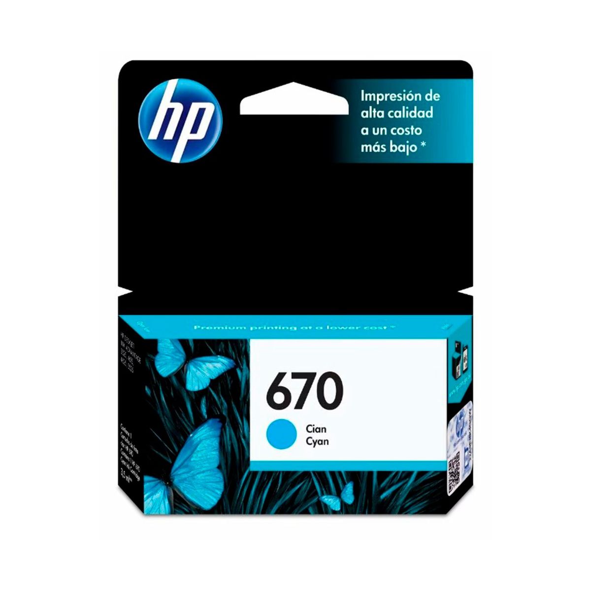 HP - TINTA HP CZ114AL 670 COLOR CYAN RENDIMIENTO 300 PAG PN CZ114AL
