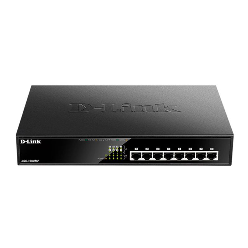 D LINK - SWITCH POE D-LINK 8 PUERTOS DGS-1008MP POE NEGRO PN DGS-1008MP