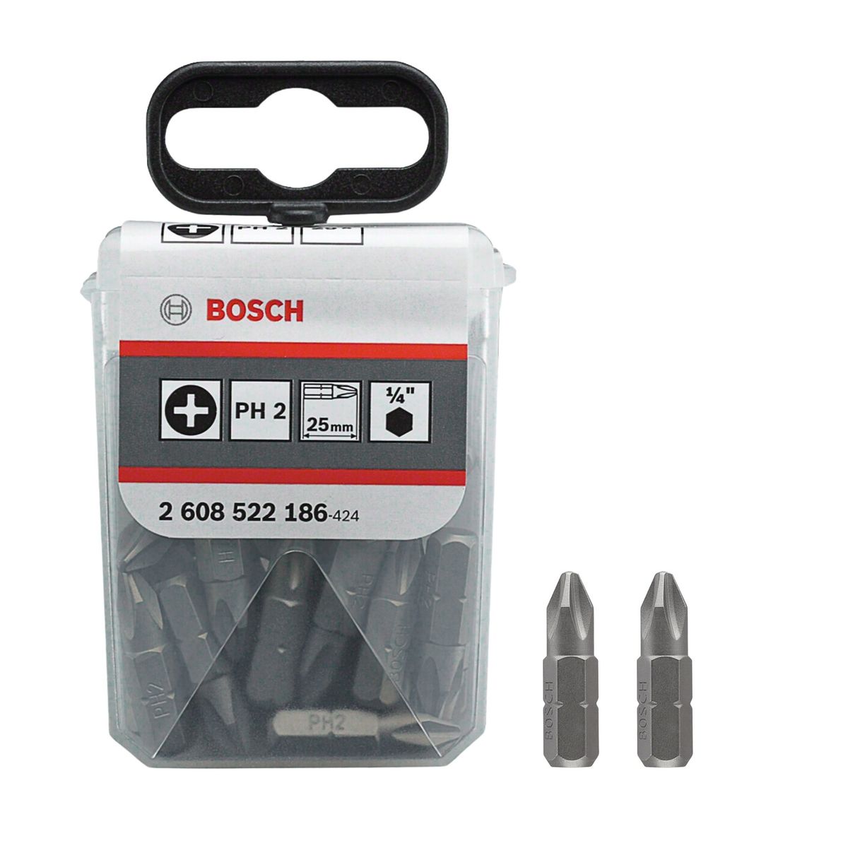BOSCH - Puntas para Atornillar alta calidad PH2 x25mm / 25 Piezas Bosch 1/4"