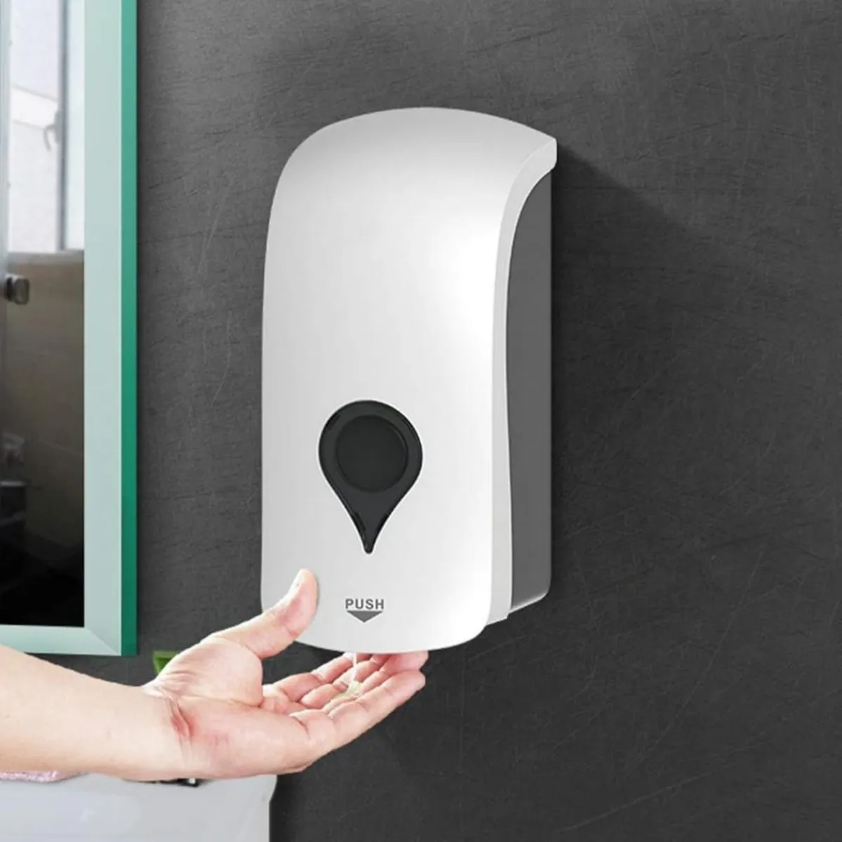 GENERICO - Dispensador de Jabón Liquido 1 Litro Alto Transito PVC HORSE