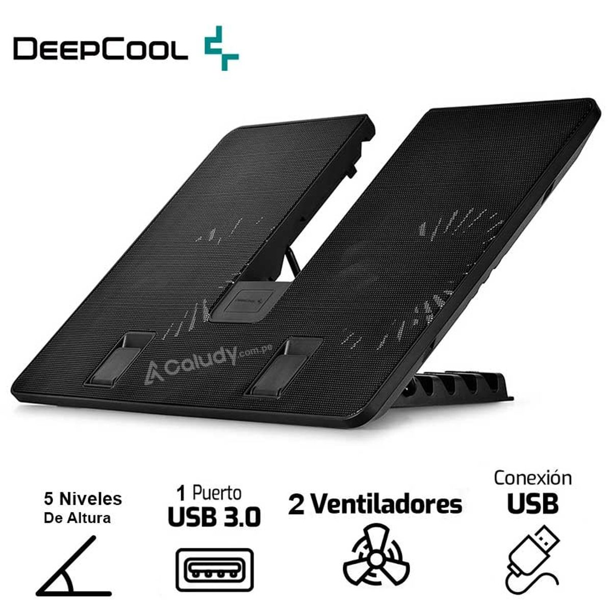 DEEPCOOL - Cooler Para Laptop DEEPCOOL U PAL 9"-15.6" USB 3.0 / 2 Ventiladores