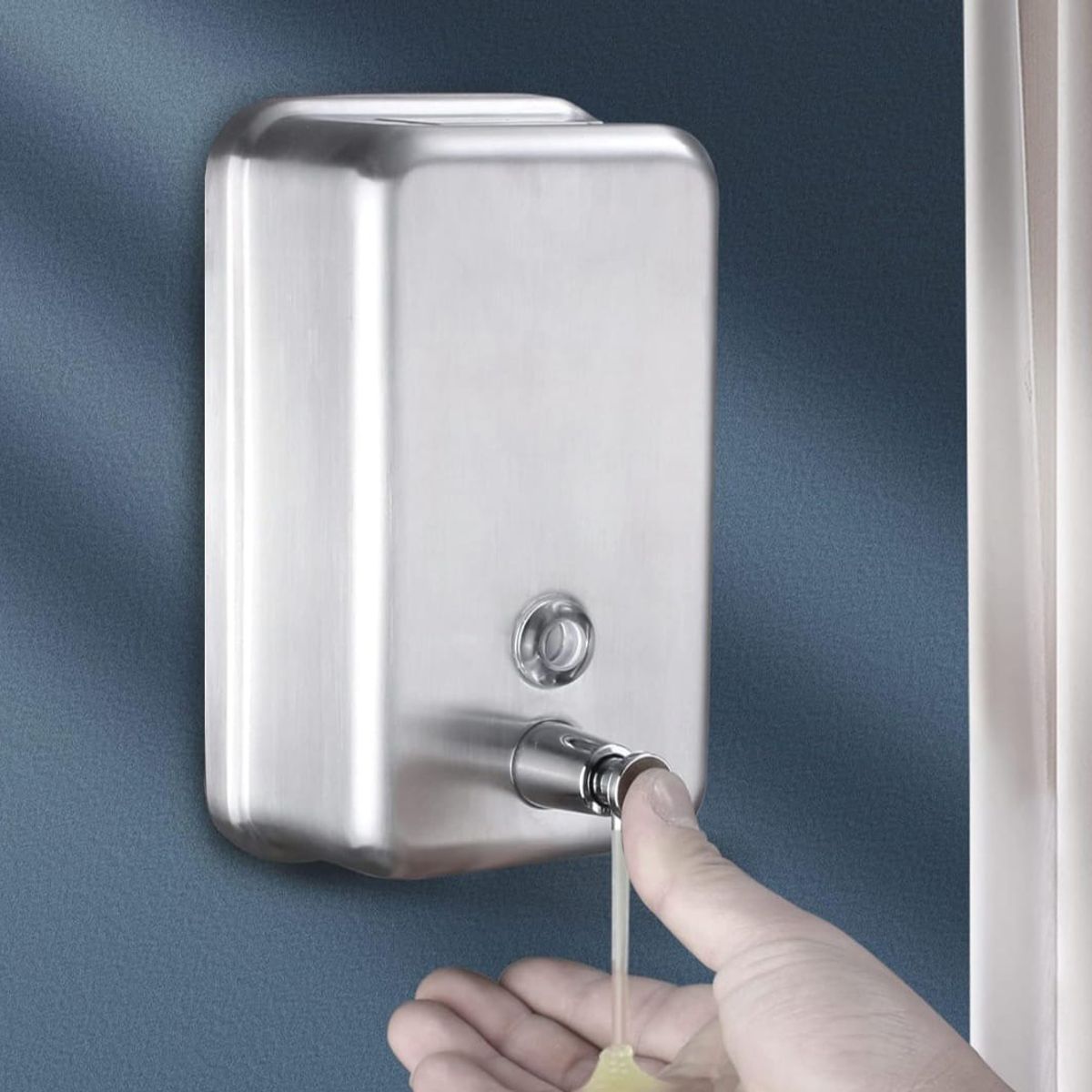 GENERICO - Dispensador Jabón Liquido 1 Litro Alto Transito en Acero Inox