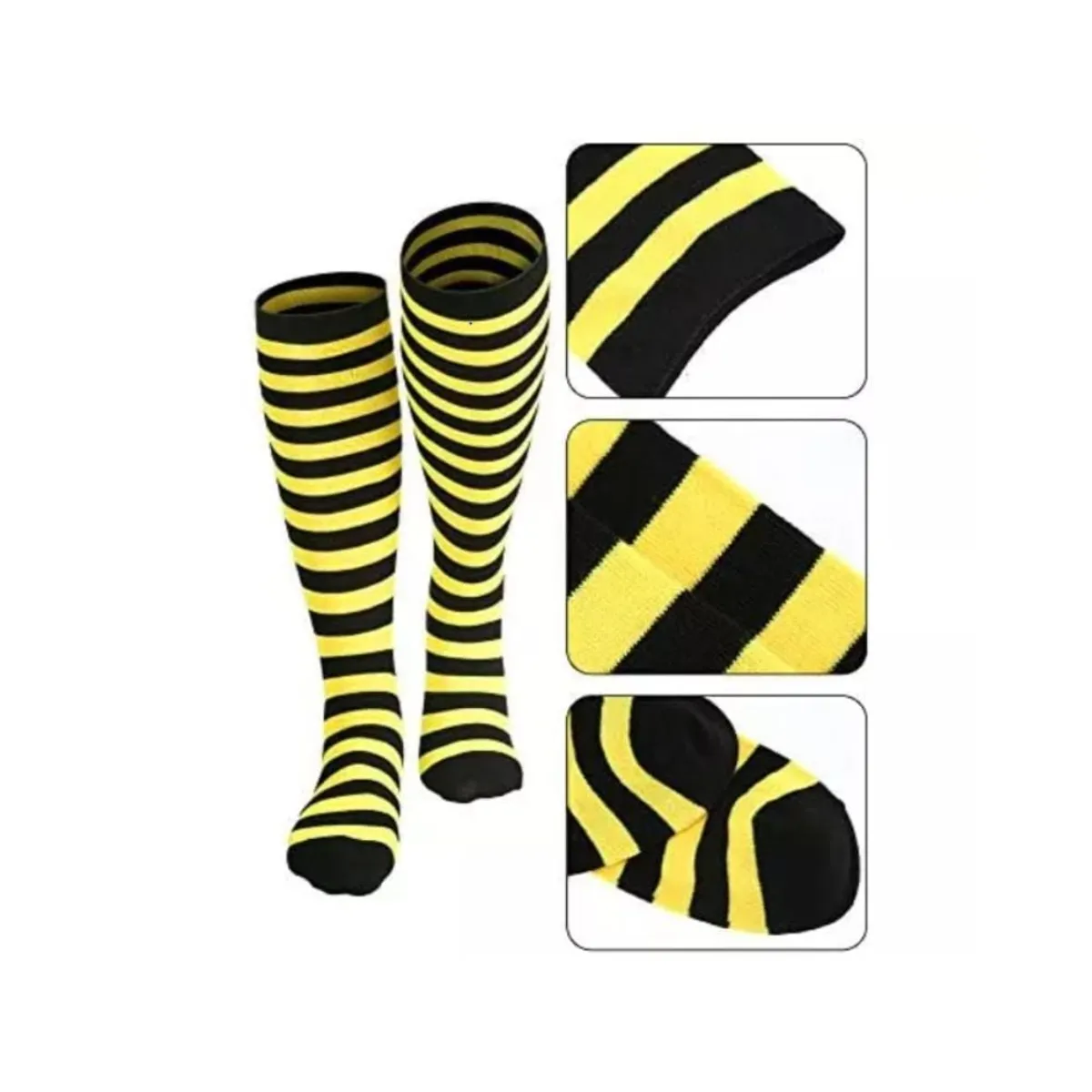 GENERICO - Medias Algodón Socks Abeja Rayas negro amarillo peli yo antes de ti