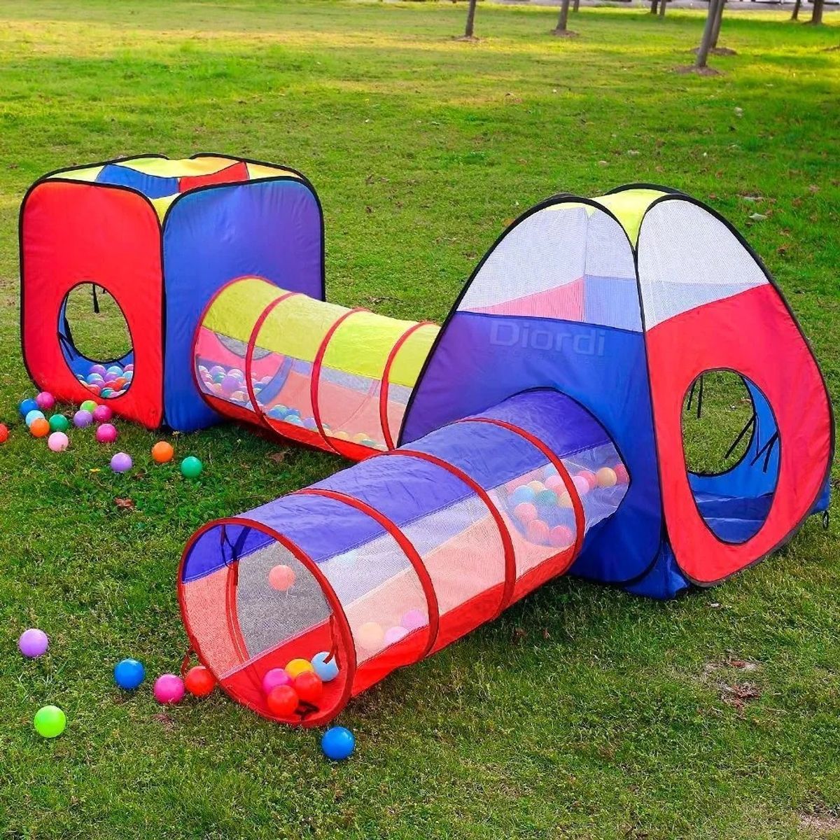 GENERICO - Carpa Circuito 4 En 1 Doble Túnel Juego Para Niños Unisex