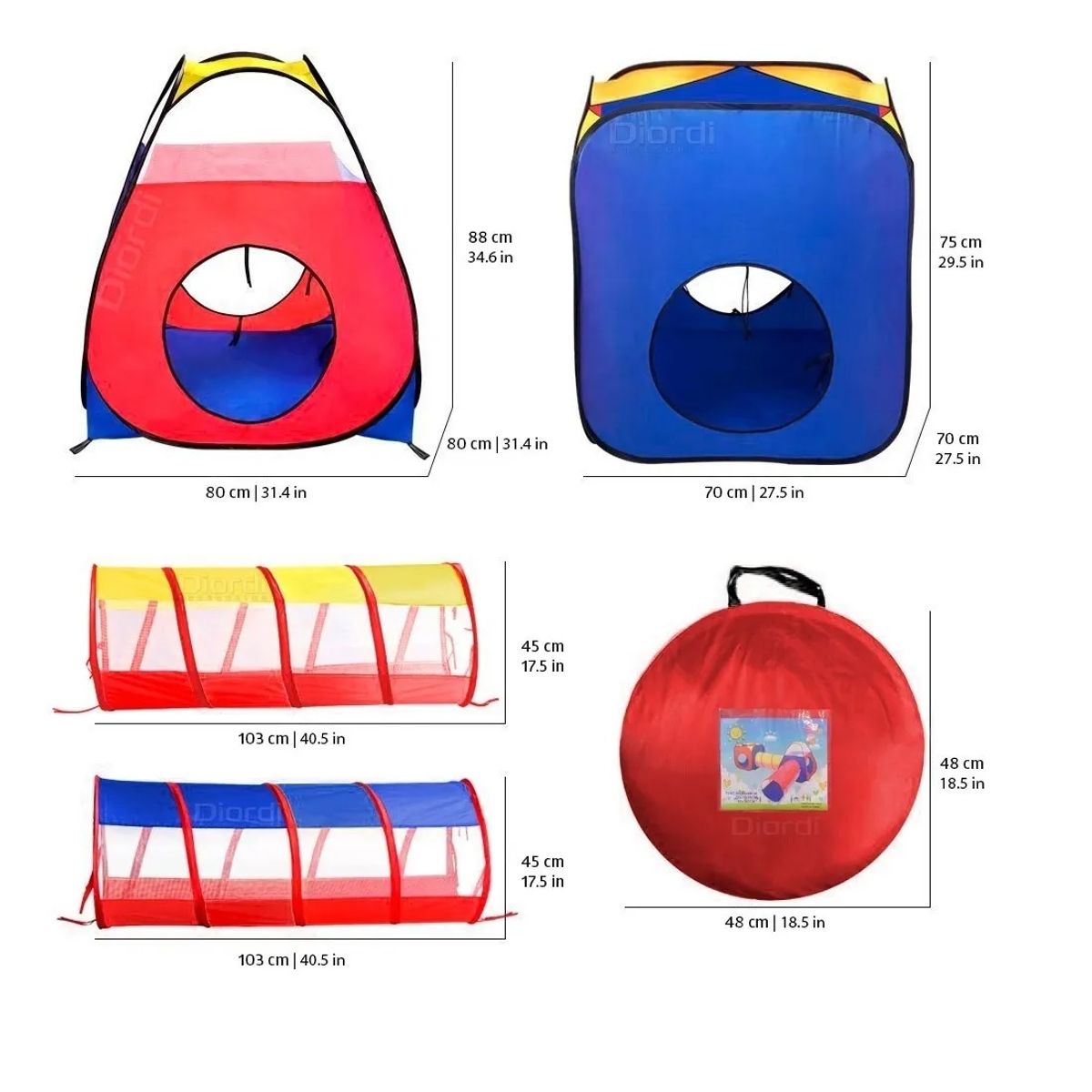 GENERICO - Carpa Circuito 4 En 1 Doble Túnel Juego Para Niños Unisex