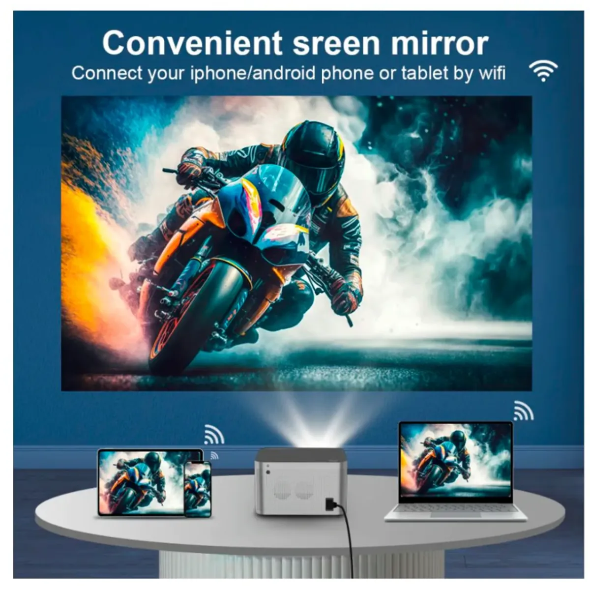 PREMIUM - Proyector Portatil Multimedia Smart Android HDMI HY350 4K