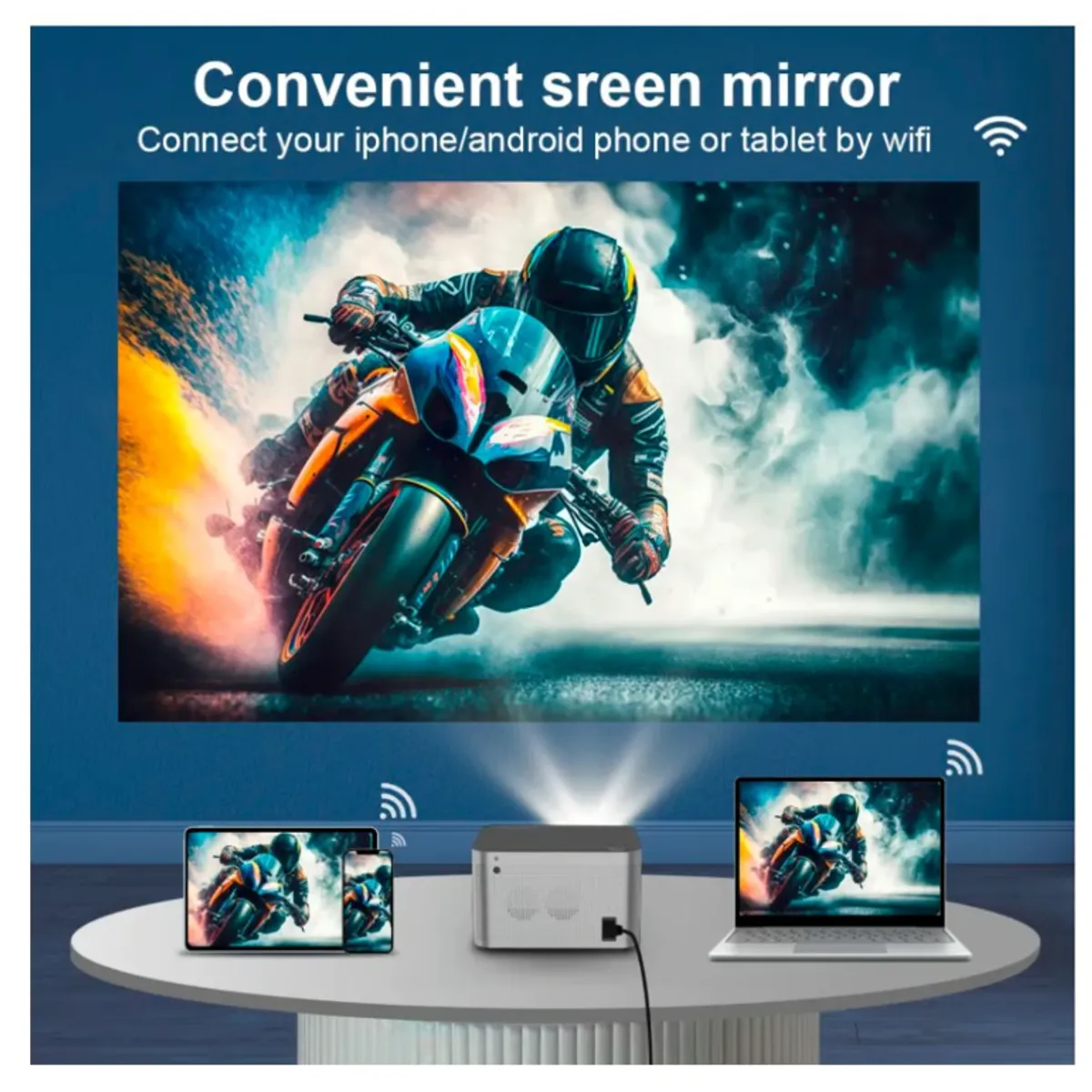 PREMIUM - Proyector Portatil Multimedia Smart Android HDMI HY350 4K