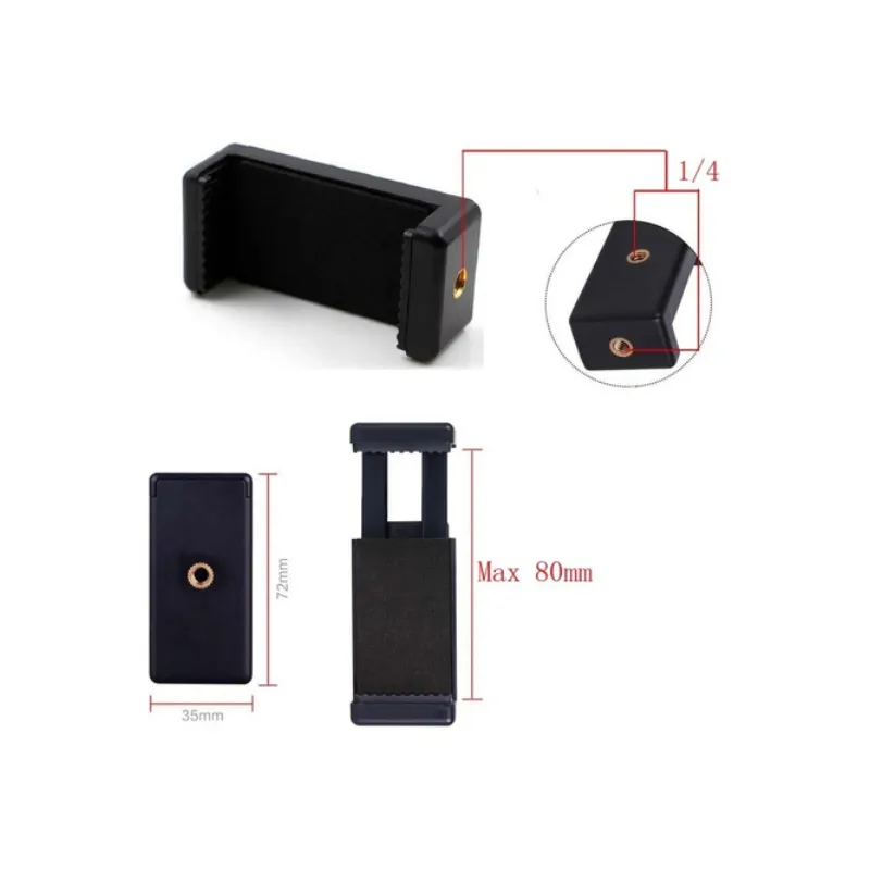 GENERICO - Adaptador Sujetador De Celular Para Parantes Tripodes 6,6 Pulgadas