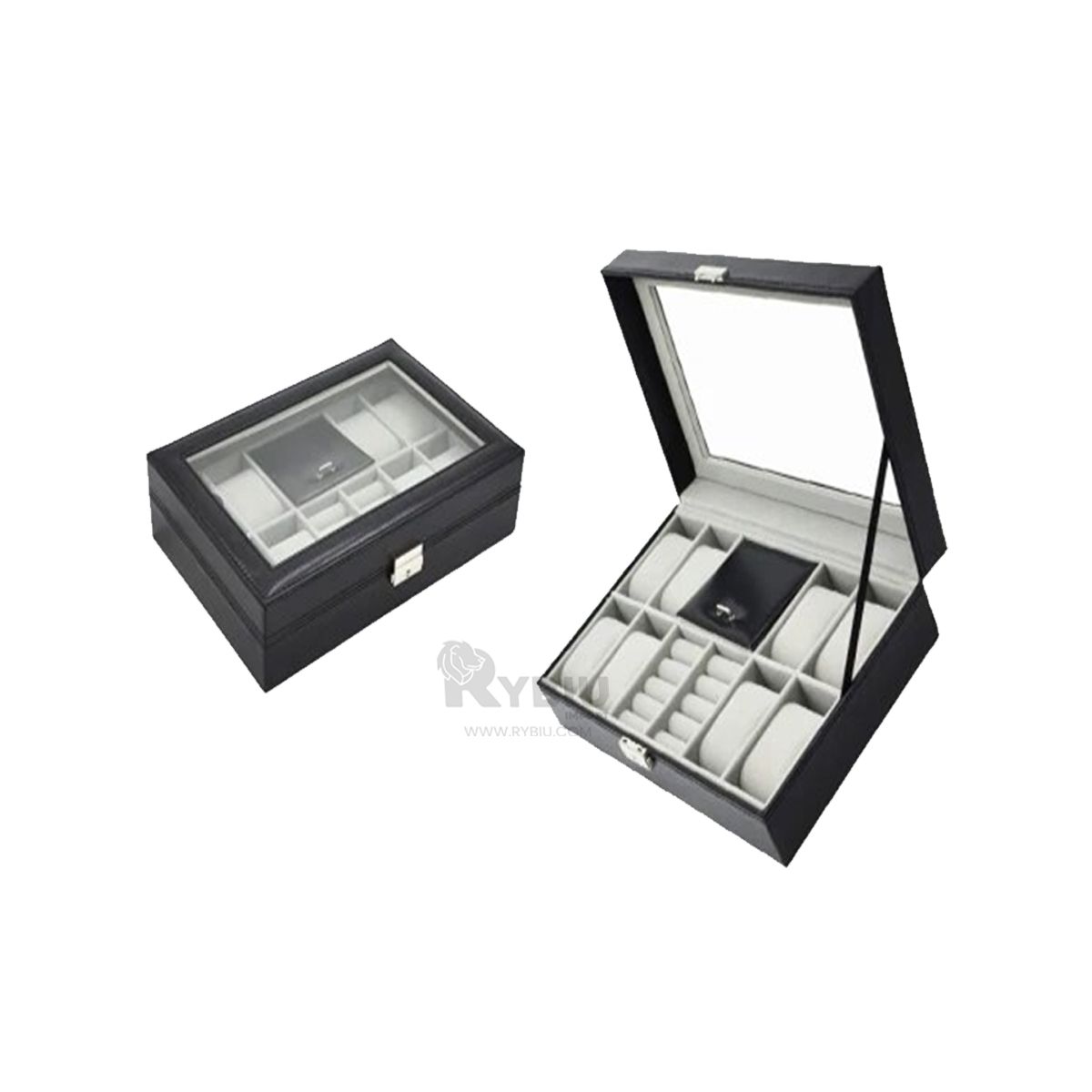 GENERICO - Organizador de Cuero Resistente en Negro Y+Papel de Regalo